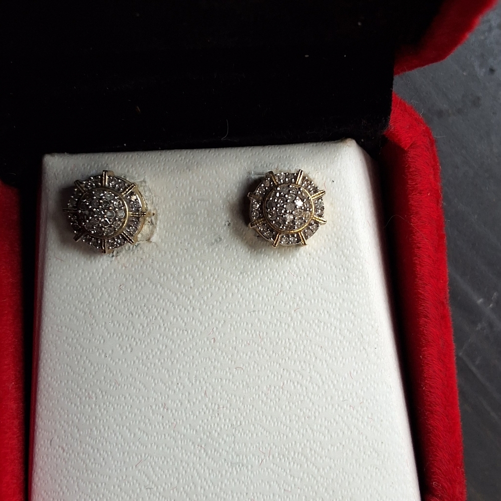Diamond cluster earrings